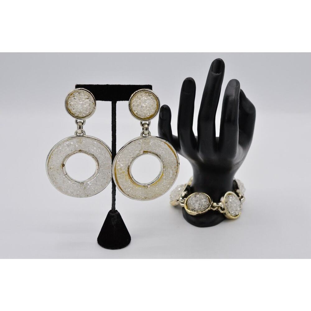 Edouard Rambaud Vintage Set Clip On Earrings Rock Candy Earrings Bracelet BinZ